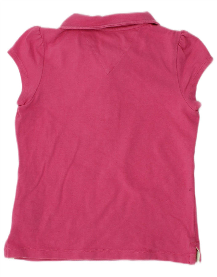 TOMMY HILFIGER Рубашка-поло для маленьких девочек 18-24 месяцев, розовый хлопок