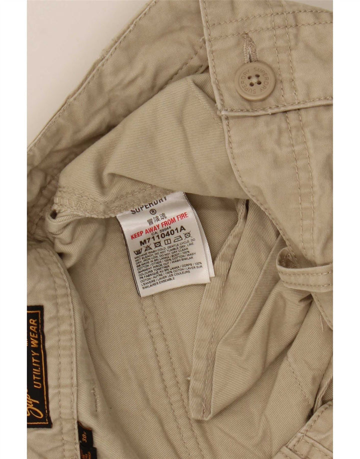 Мужские шорты-карго Superdry W30, хлопковые, среднего бежевого цвета