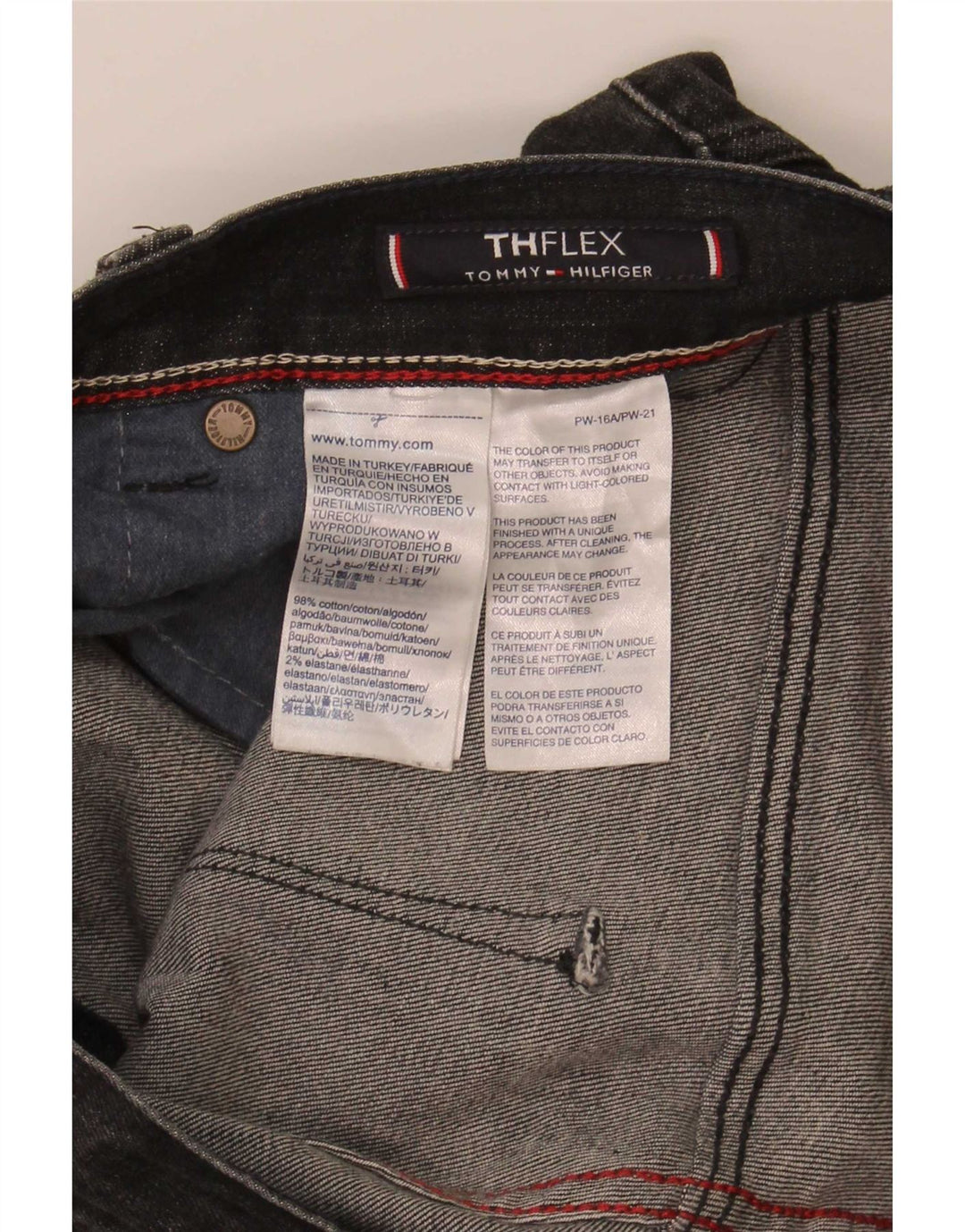Мужские узкие джинсы Tommy Hilfiger W30 L32, черный хлопок