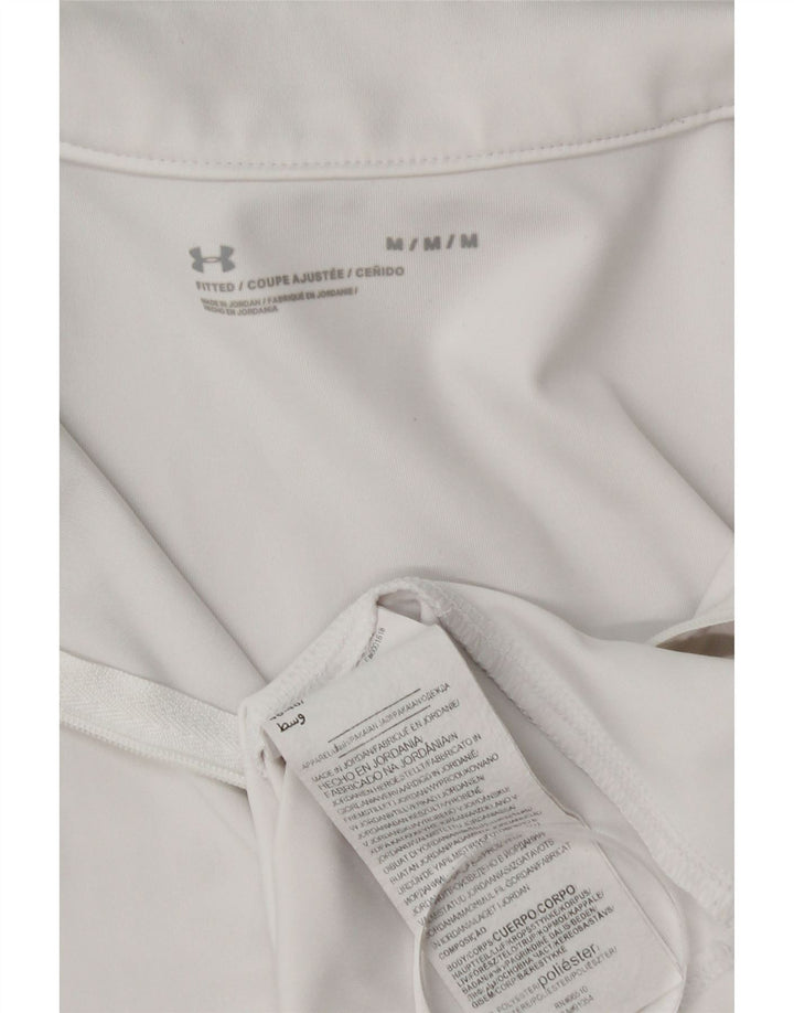 Женский пуловер с воротником на молнии Under Armour, спортивный костюм, топ UK 12, средний белый