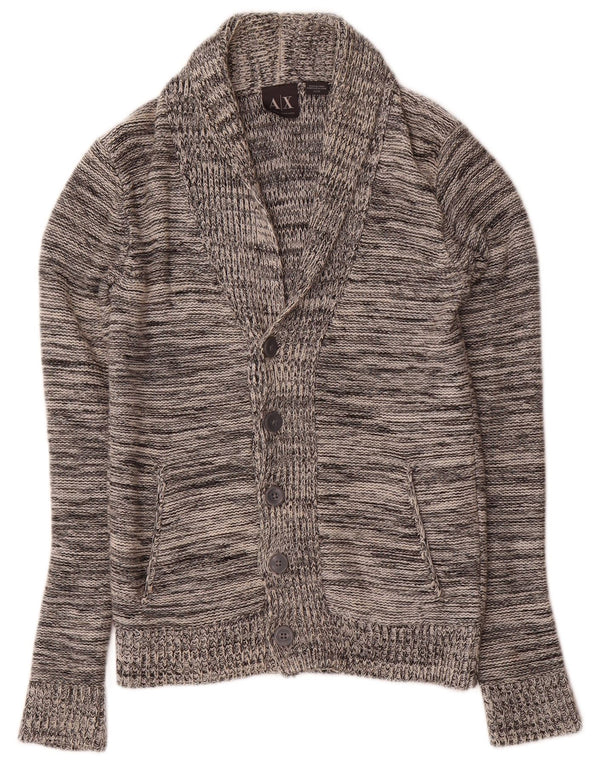 Мужской кардиган Armani Exchange XS Серый хлопковый крапчатый свитер