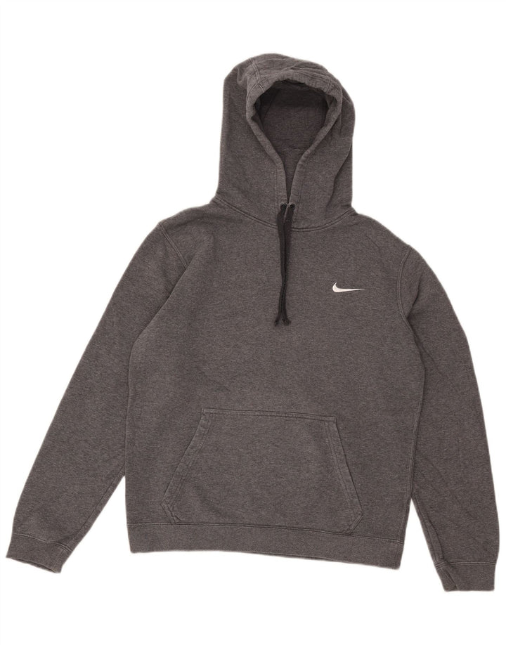 Мужской джемпер с капюшоном Nike, маленький серый, хлопковый в крапинку