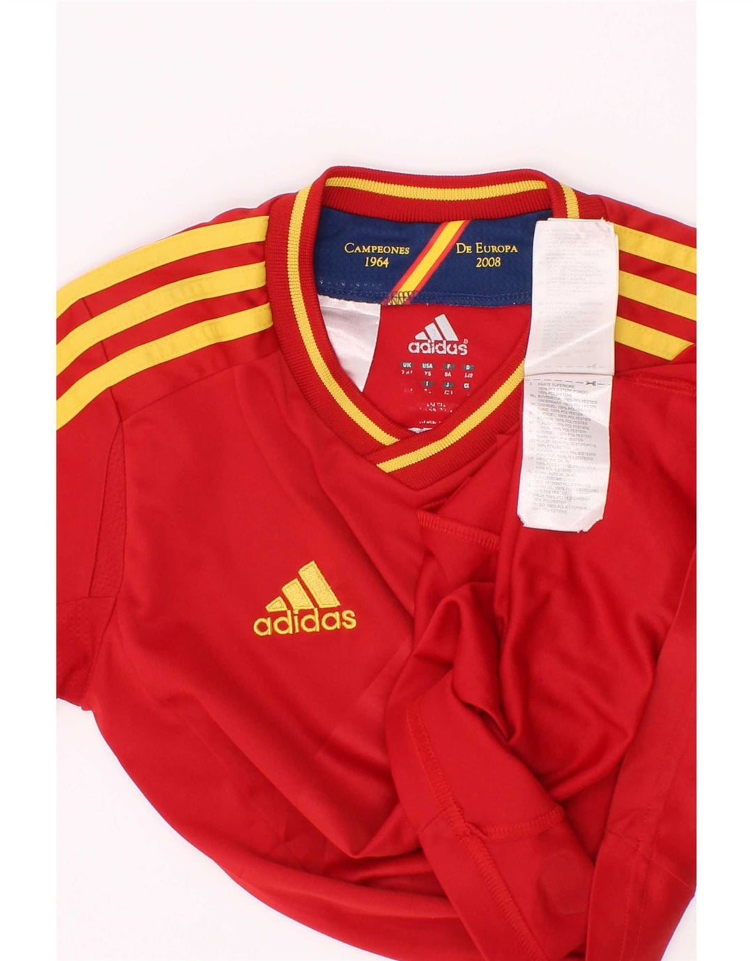 Футболка Adidas Climacool для мальчиков, топ 7-8 лет, полиэстер в красную полоску
