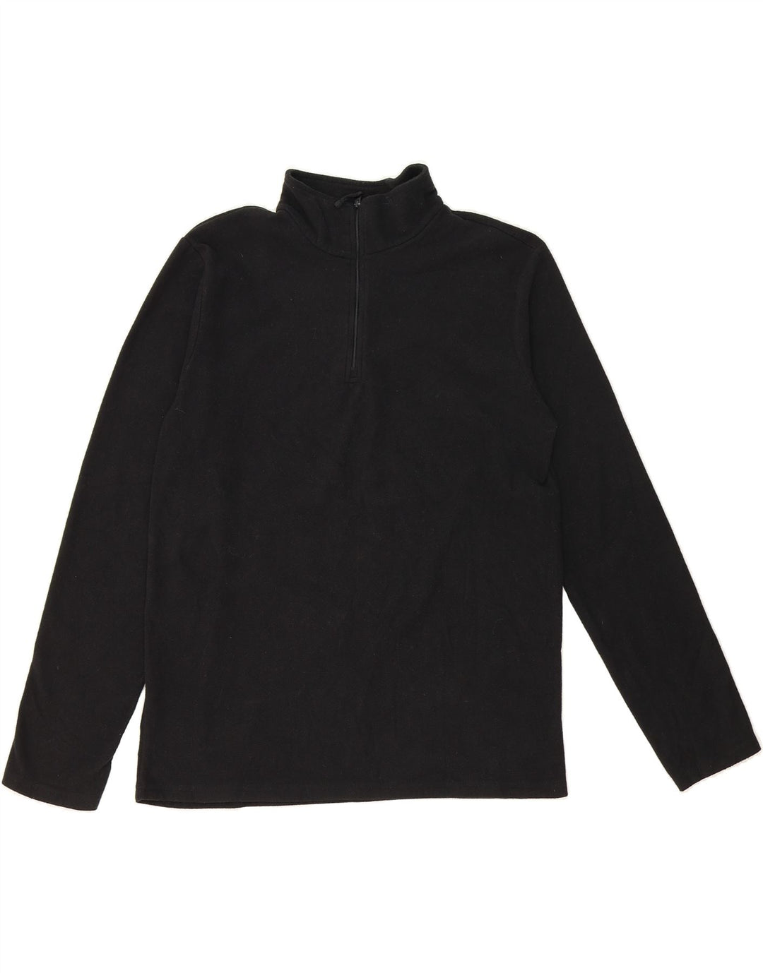 MOUNTAIN WAREHOUSE Womens Zip Neck Fleece Jumper UK 14 Medium Black Vintage Mountain Warehouse and Second-Hand Mountain Warehouse from Messina Hembry 