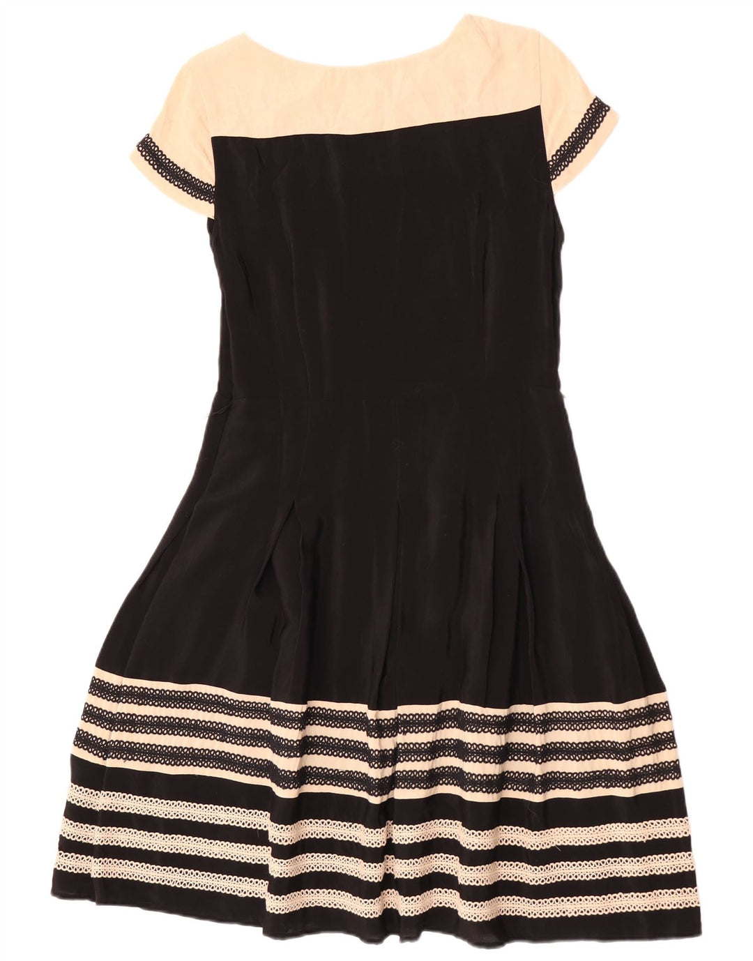 Женское платье трапециевидного силуэта Monsoon UK 12, средний черный, вискоза с цветными блоками