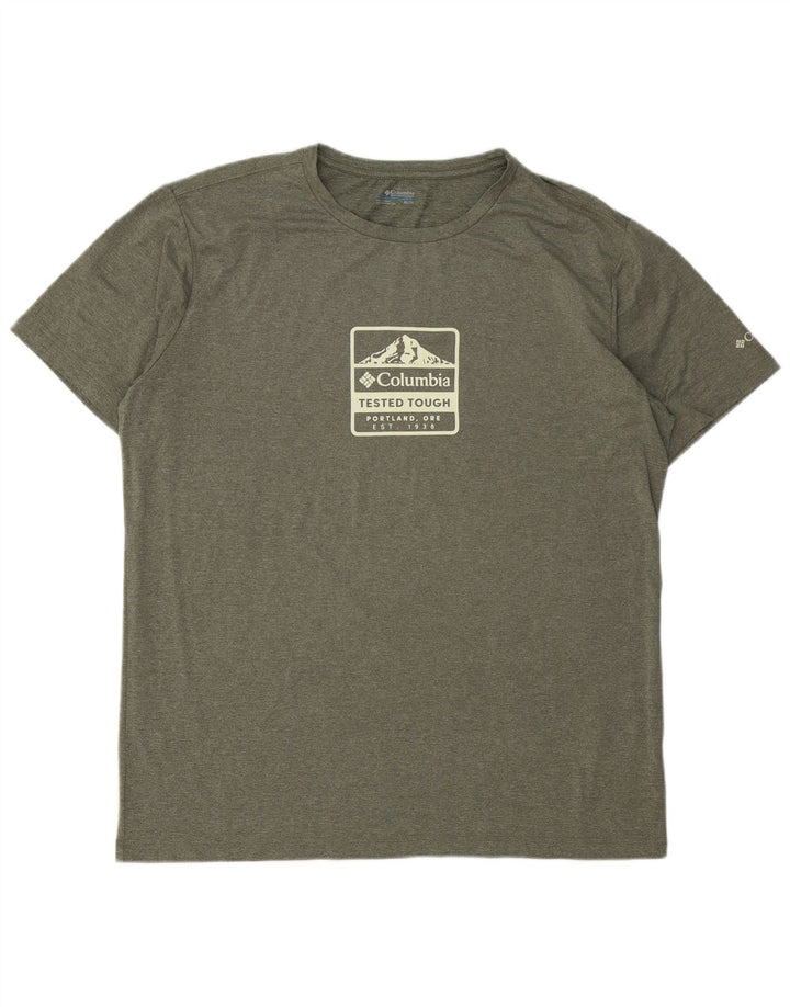 Мужская футболка COLUMBIA с рисунком, верх XL, полиэстер цвета хаки