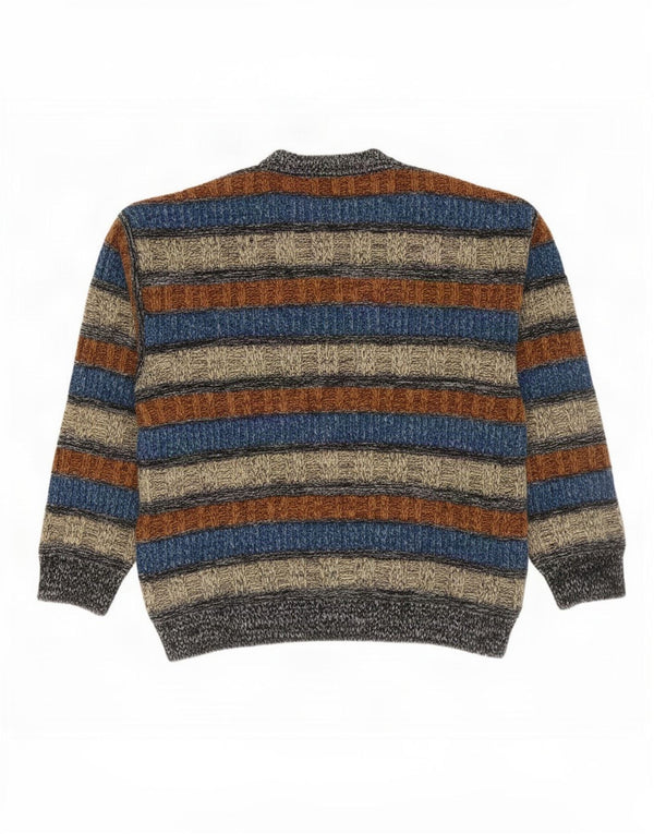 South Coast Mens Crew Neck Jumper Sweater IT 52 Large Multicoloured Striped