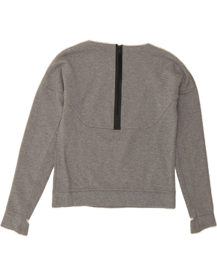 NIKE Womens Oversized Sweatshirt Jumper UK 6 XS Grey Cotton Vintage Nike and Second-Hand Nike from Messina Hembry 