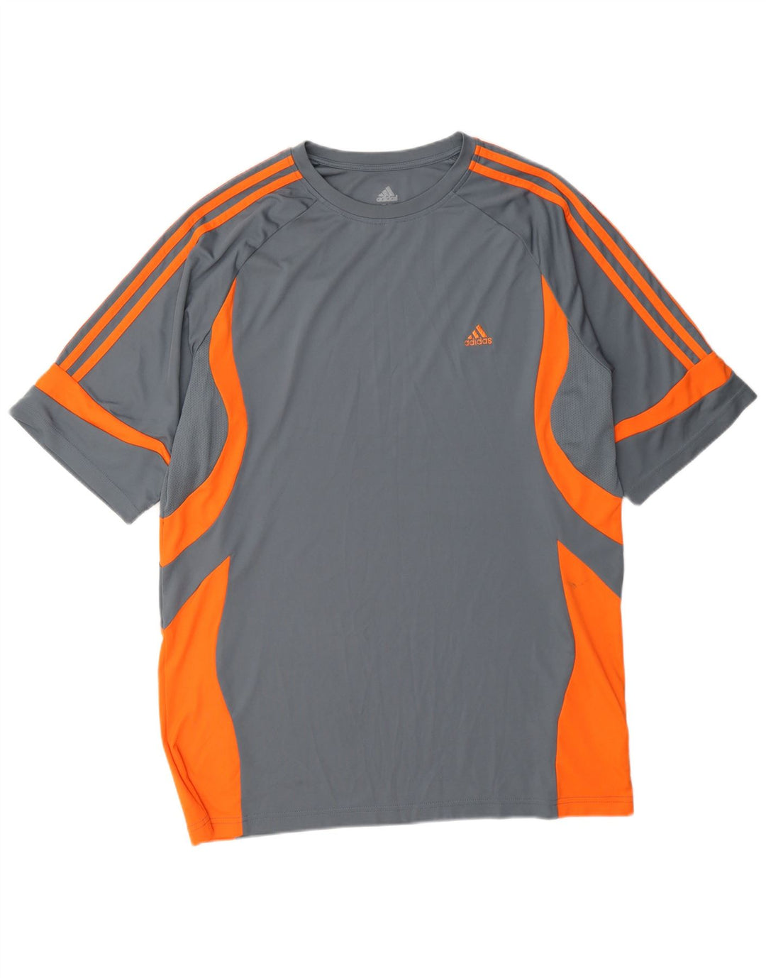 Мужская футболка Adidas Climacool Top XL Серая с цветными блоками из полиэстера