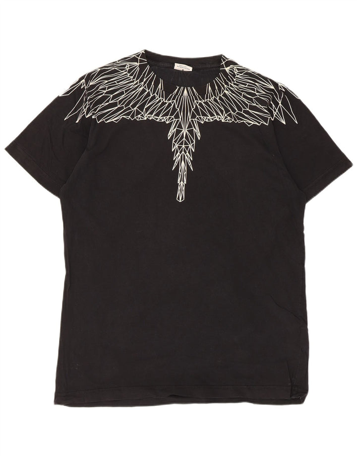Marcelo Burlon Мужская футболка с рисунком Топ среднего размера, черный хлопок