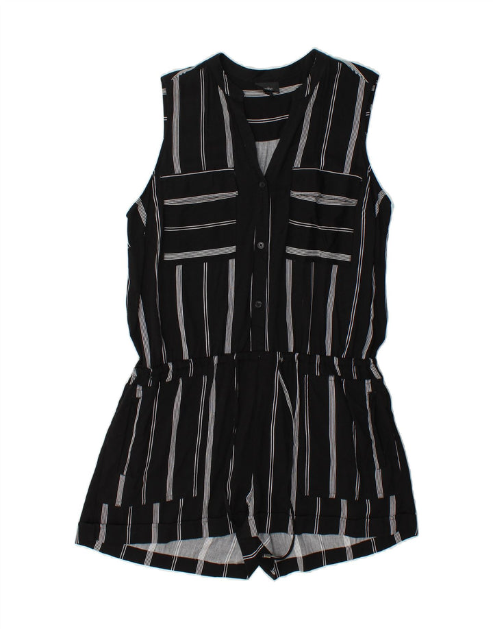 MOSSIMO Womens Sleeveless Playsuit UK 16 Large  Black Striped Rayon Vintage Mossimo and Second-Hand Mossimo from Messina Hembry 