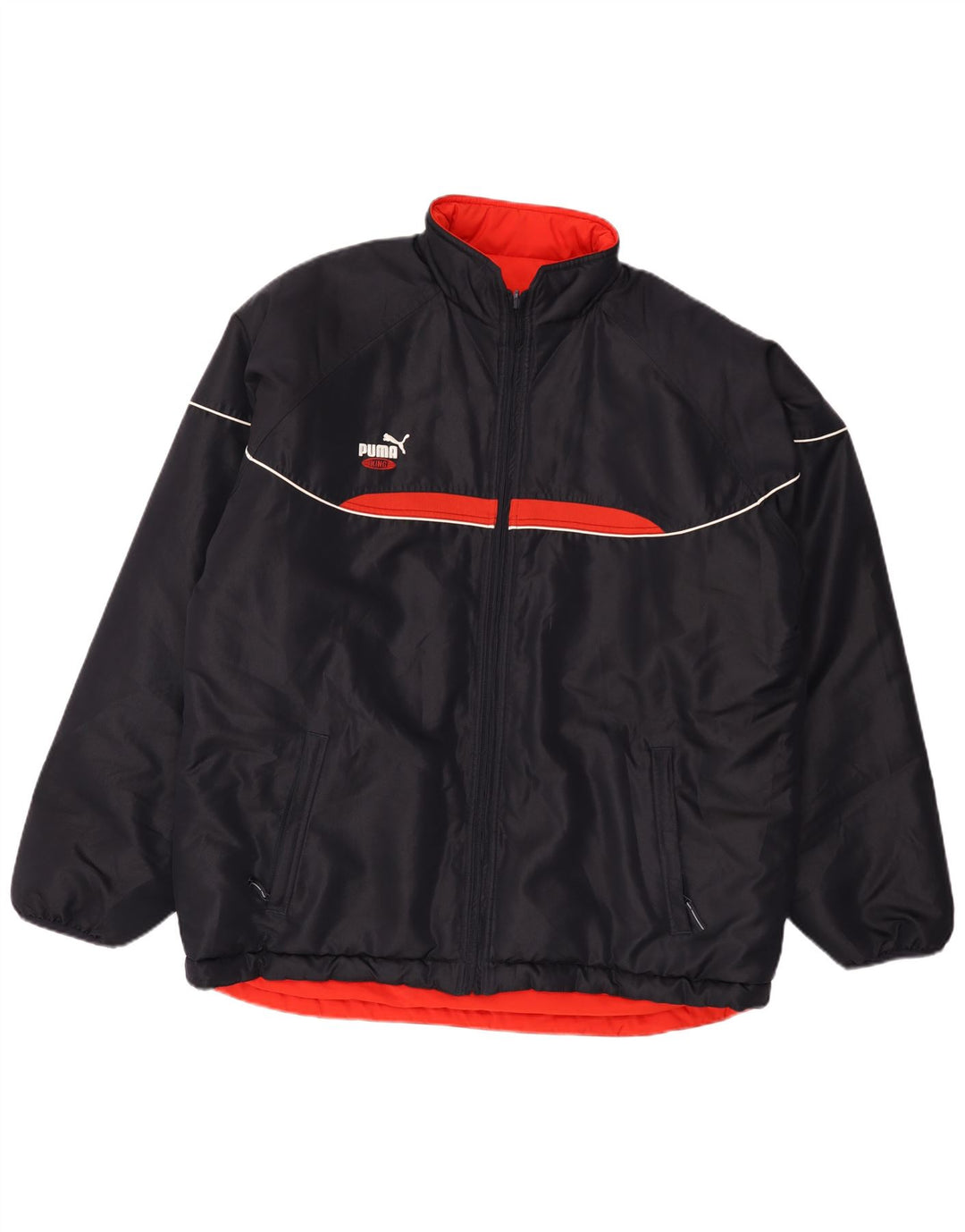 Мужская двусторонняя стеганая куртка Puma UK 44 2XL Темно-синяя с цветными блоками
