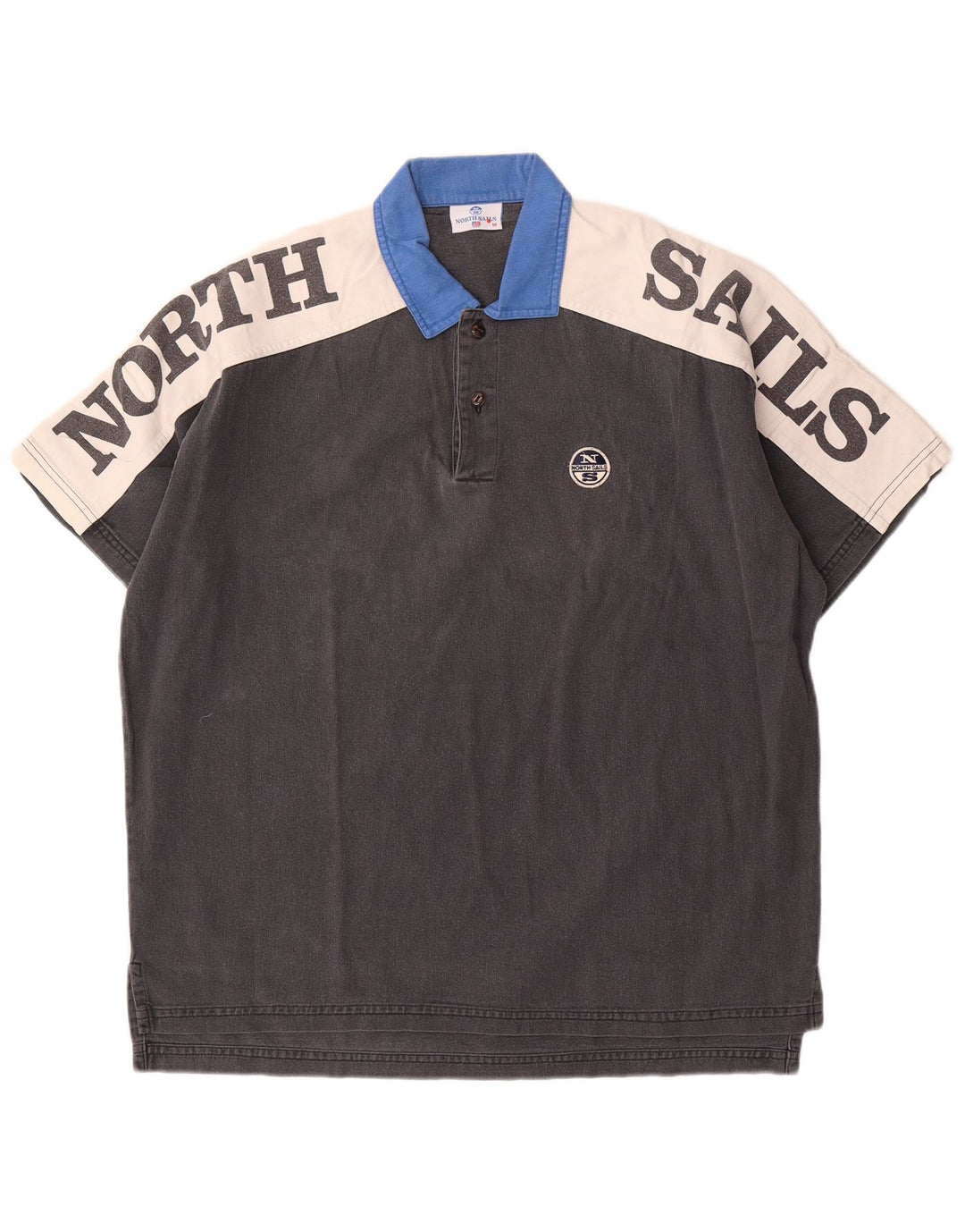 Мужская рубашка поло North Sails с графическим рисунком, хлопковая серая с цветными блоками