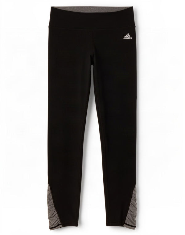 Женские леггинсы Adidas Dri Fit UK 8/10, маленькие черные, полиэстер с цветными блоками