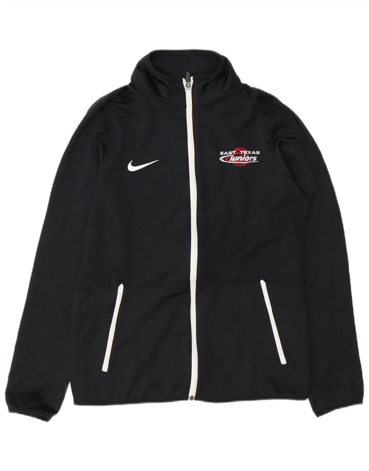 Женская спортивная куртка с графическим рисунком Nike UK 14, средний черный полиэстер