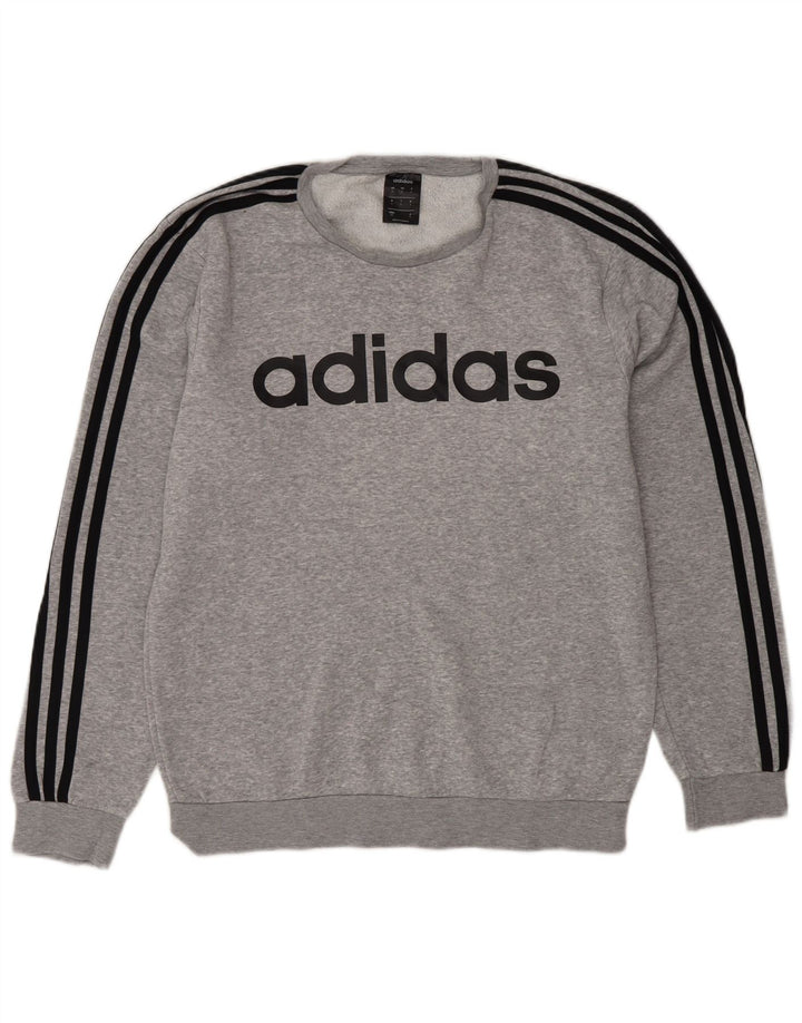 Мужской свитшот Adidas с графическим рисунком, маленький серый хлопковый джемпер в крапинку