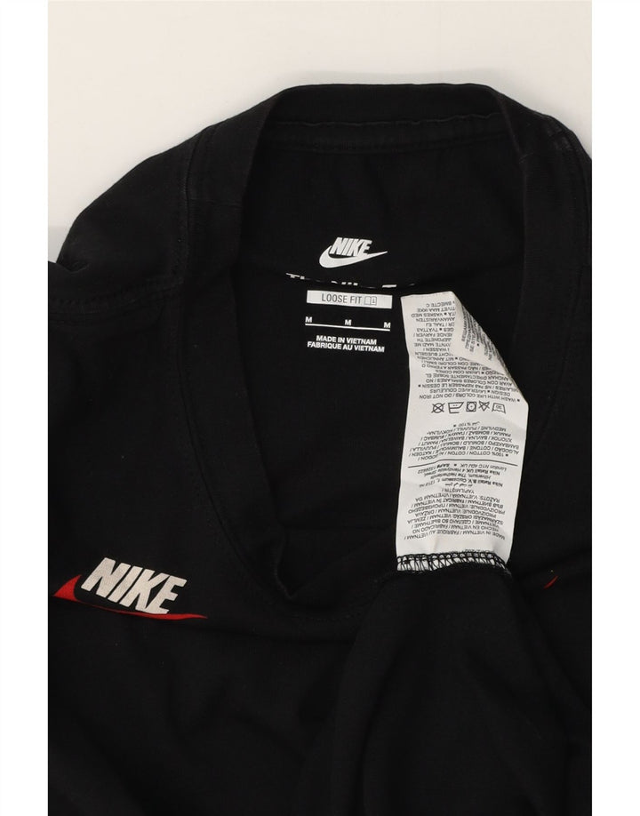Мужская футболка свободного кроя Nike с графическим рисунком, средний черный хлопковый топ