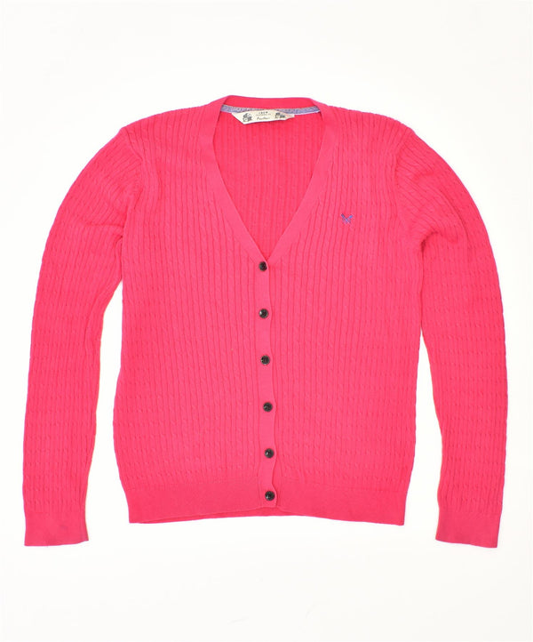 CREW CLOTHING Женский кардиган-свитер UK 14, большой розовый хлопок