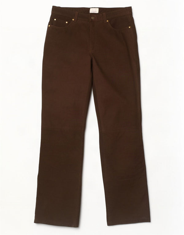 Мужские прямые кожаные брюки Spieth & Wensky EU 48 Medium W32 L33 Коричневые