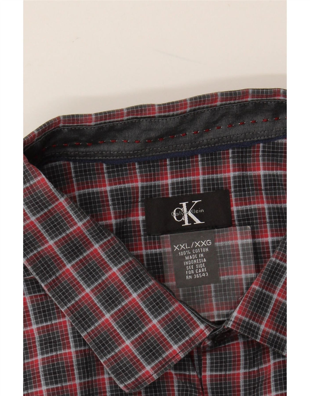 Мужская рубашка CALVIN KLEIN 2XL в разноцветную клетку, хлопок