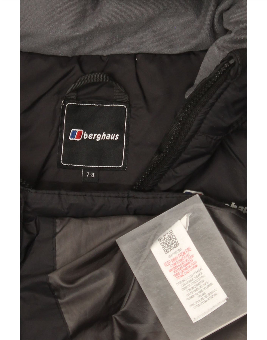 BERGHAUS Утепленная куртка с капюшоном для мальчиков 7-8 лет, черный полиамид