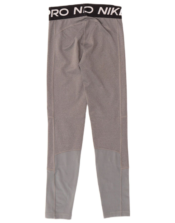 Леггинсы NIKE для девочек Dri Fit с рисунком, 12–13 лет, большие серые цветные блоки