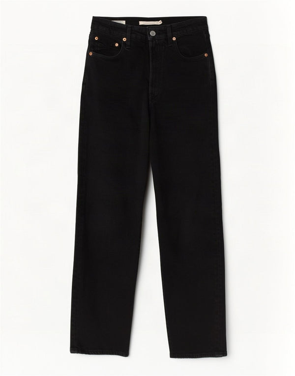 Женские прямые джинсы Levi's Ribcage W24 L27, черный хлопок