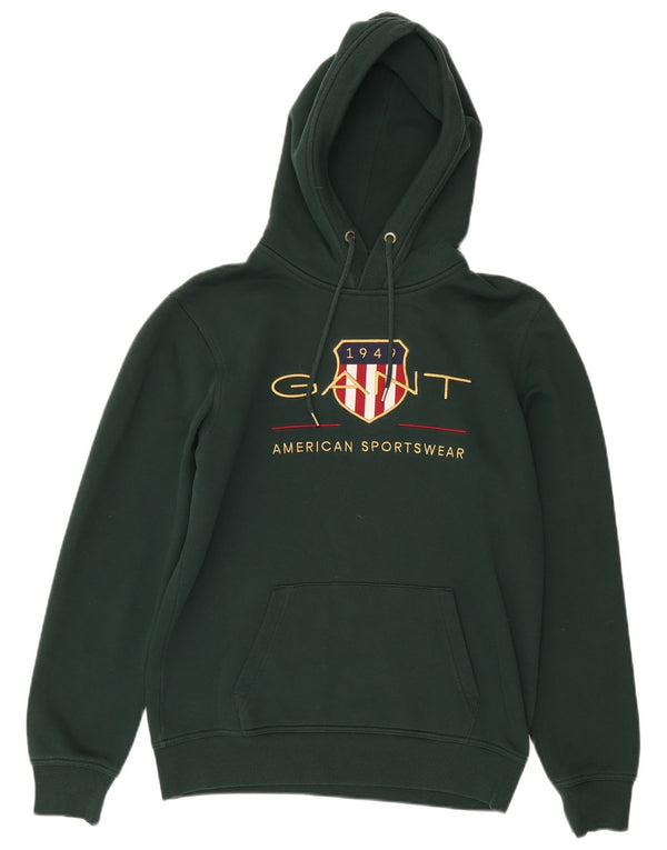 GANT Mens Graphic Hoodie Jumper Medium Green Cotton