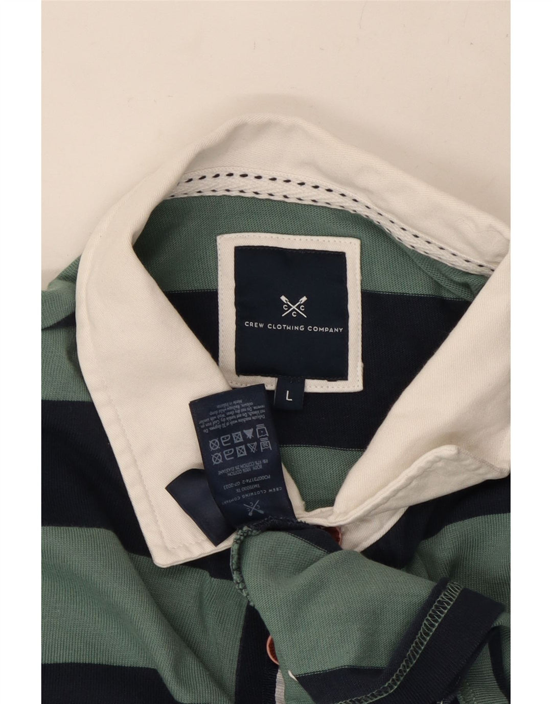 ОДЕЖДА ЭКИПАЖА Мужская рубашка-поло для регби с длинными рукавами, большая темно-синяя полоска