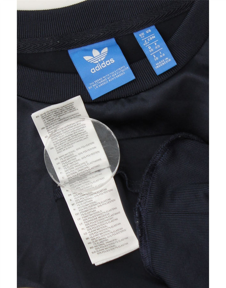 Женский свитер с рисунком Adidas UK 12, средний темно-синий, полиэстер