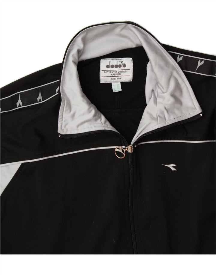 Мужской спортивный костюм DIADORA с графическим рисунком UK 40, средний черный цвет с цветными блоками