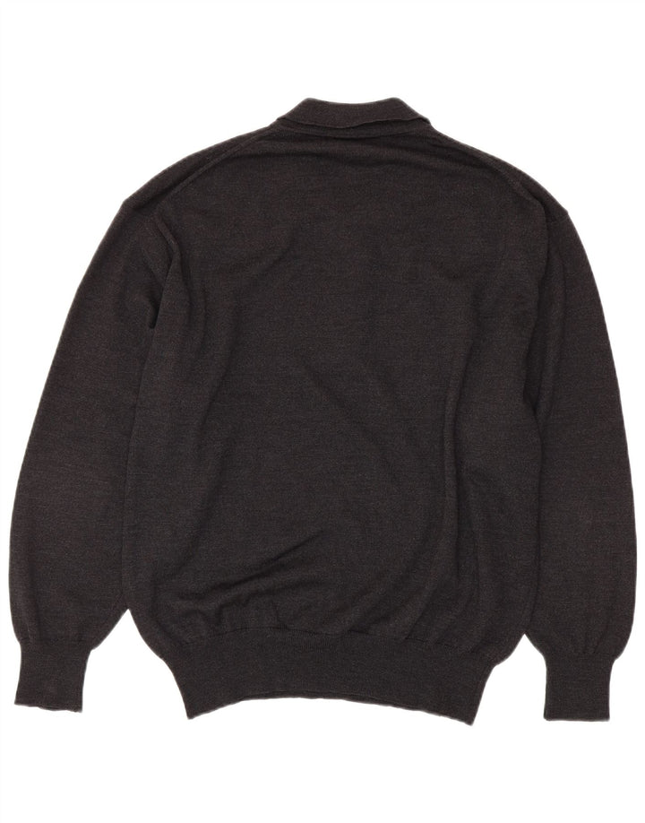 Винтажный мужской свитер с воротником поло IT 54 XL Серый