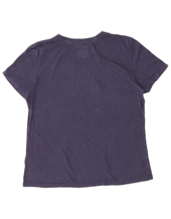 Женская футболка с рисунком Superdry Top UK 12, средний темно-синий хлопок
