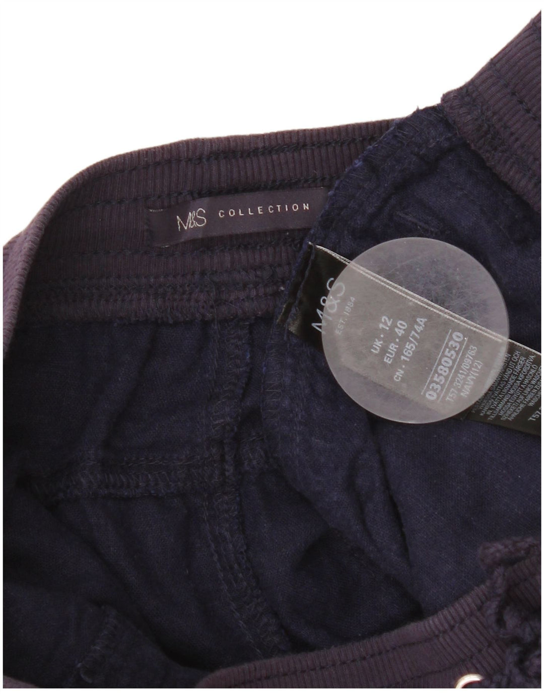 Женские шорты чинос Marks & Spencer UK 12 Medium W32 Темно-синие льняные