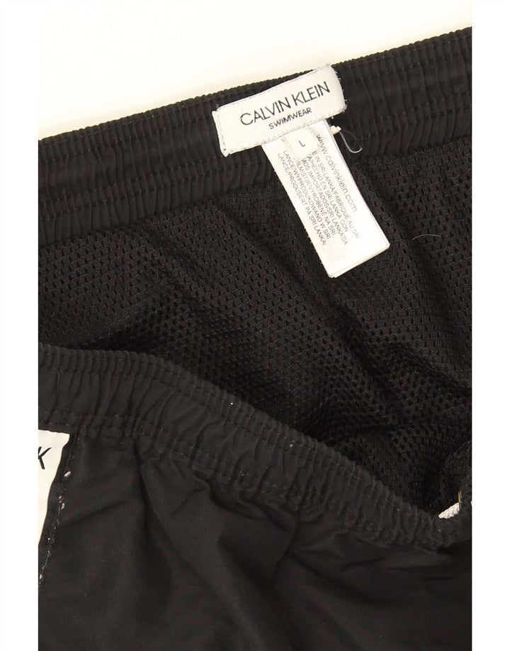 Мужские шорты для плавания с рисунком Calvin Klein, большие черные полиэстер с цветными блоками