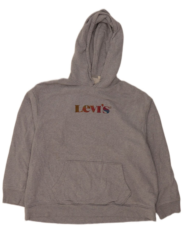 Мужской свободный джемпер с капюшоном Levi's XL, серый хлопок