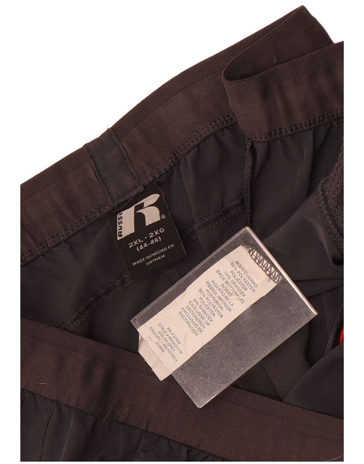 Мужские спортивные шорты Russell Athletic 2XL, серые, полиэстер с цветными блоками