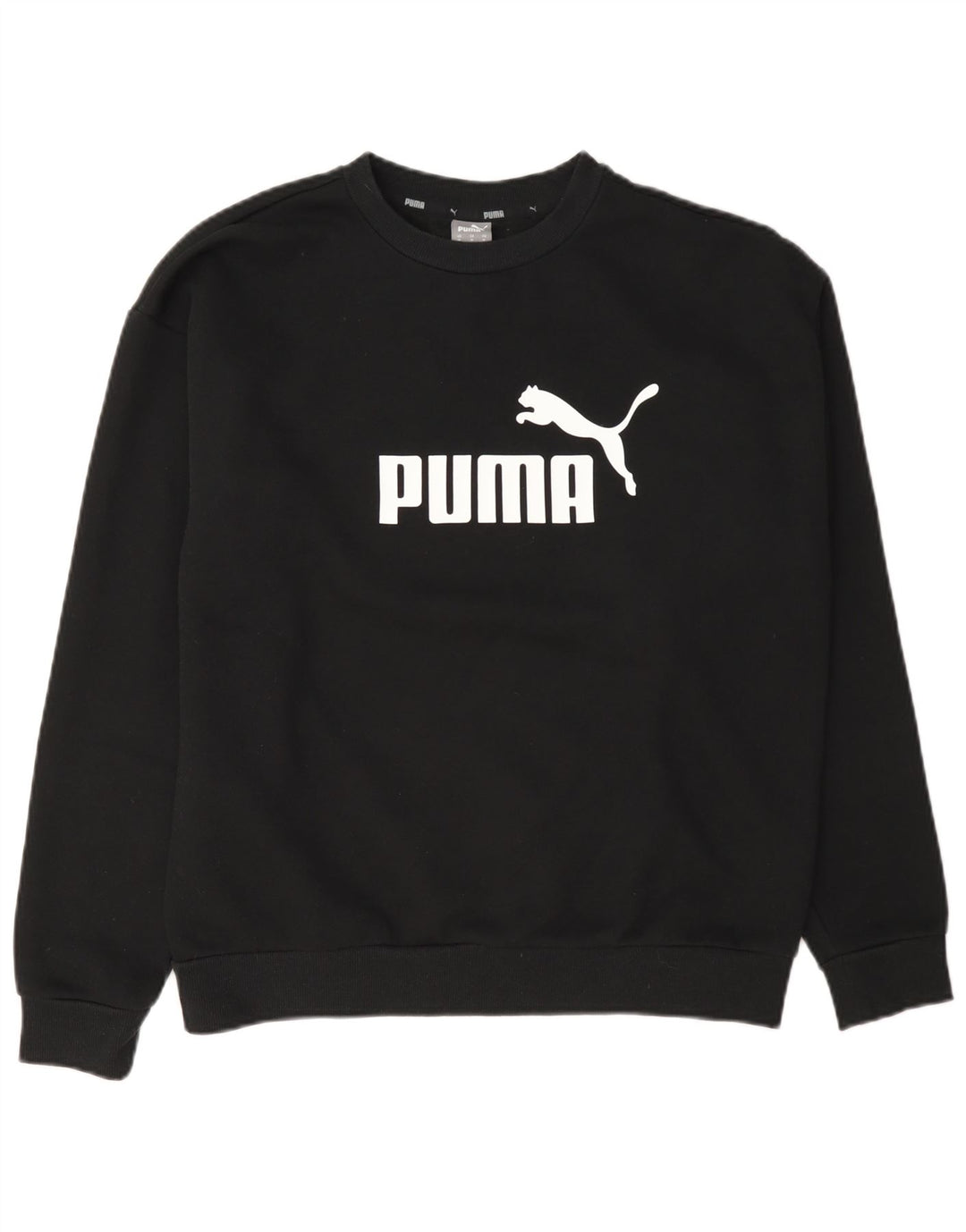 Женский свитер с рисунком Puma UK 14, средний черный хлопковый джемпер