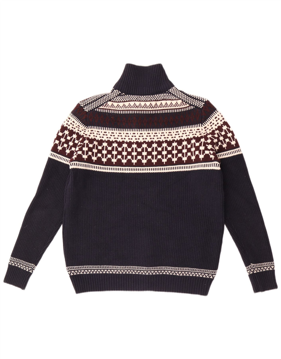 Мужской джемпер с воротником на молнии Marks & Spencer большой темно-синий Fair Isle