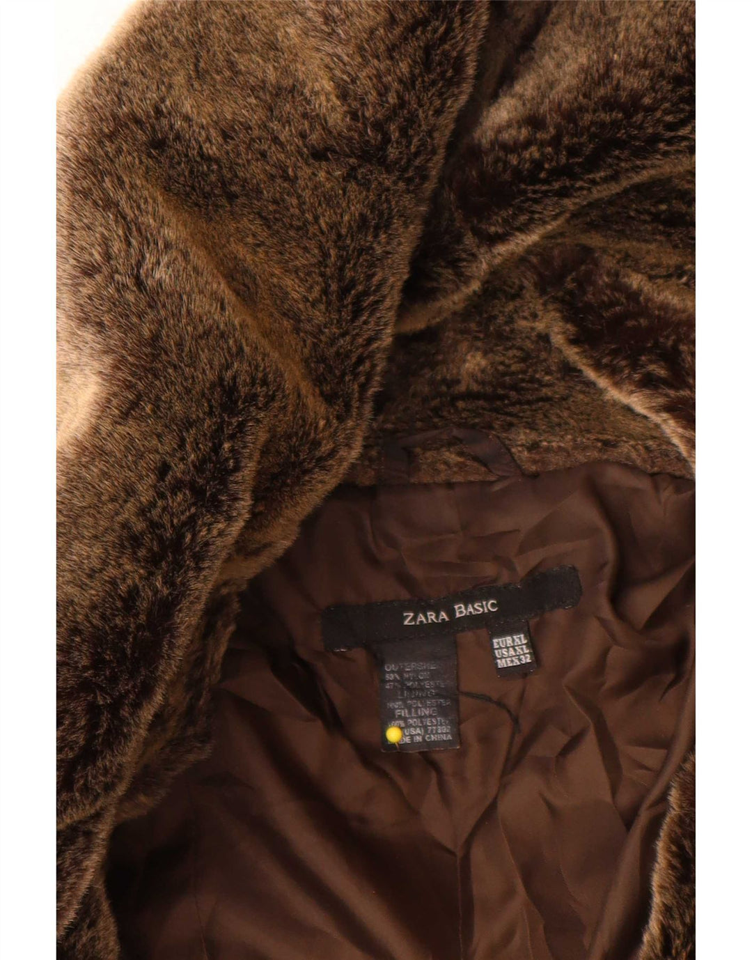 Женская стеганая куртка Zara UK 18 XL, коричневый нейлон