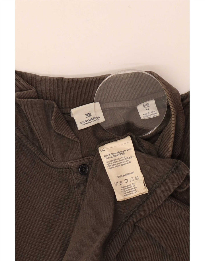 Мужская рубашка-поло Scotch & Soda из хлопка среднего коричневого цвета