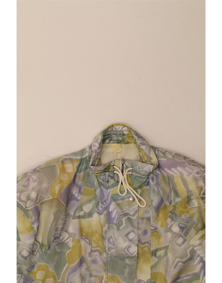 VINTAGE Womens Abstract Pattern Windbreaker Coat UK 14 Large Multicoloured Vintage Vintage and Second-Hand Vintage from Messina Hembry 