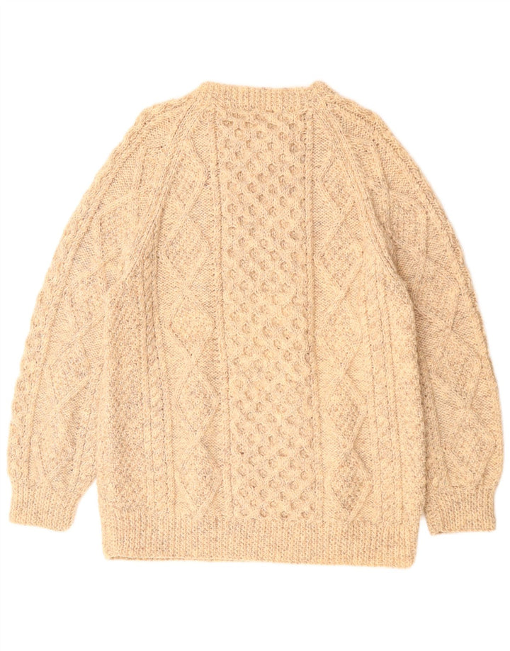 Мужской джемпер с круглым вырезом RITA CONDRON, средний бежевый шерстяной свитер