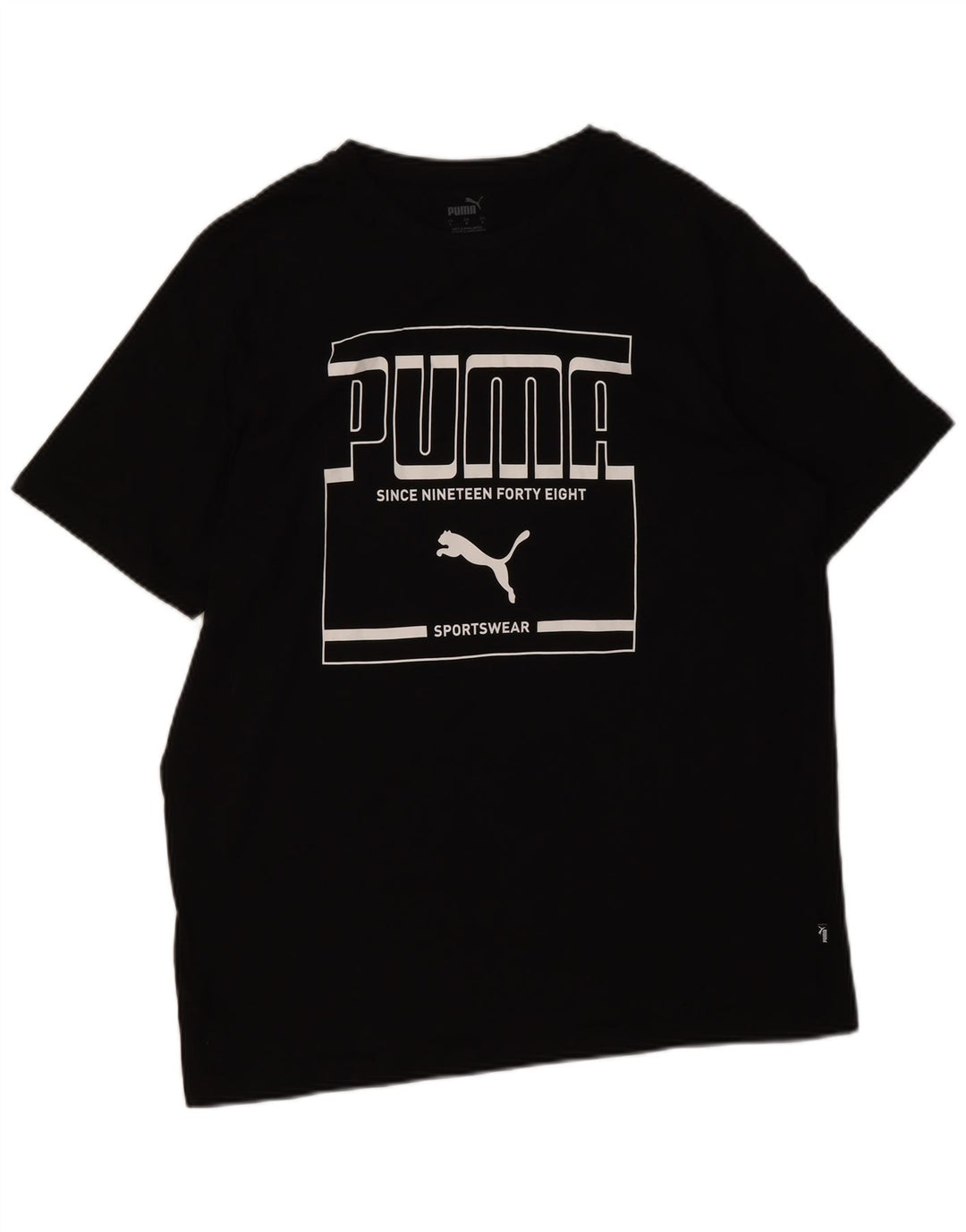 Мужская футболка с рисунком Puma, большая черная хлопковая рубашка