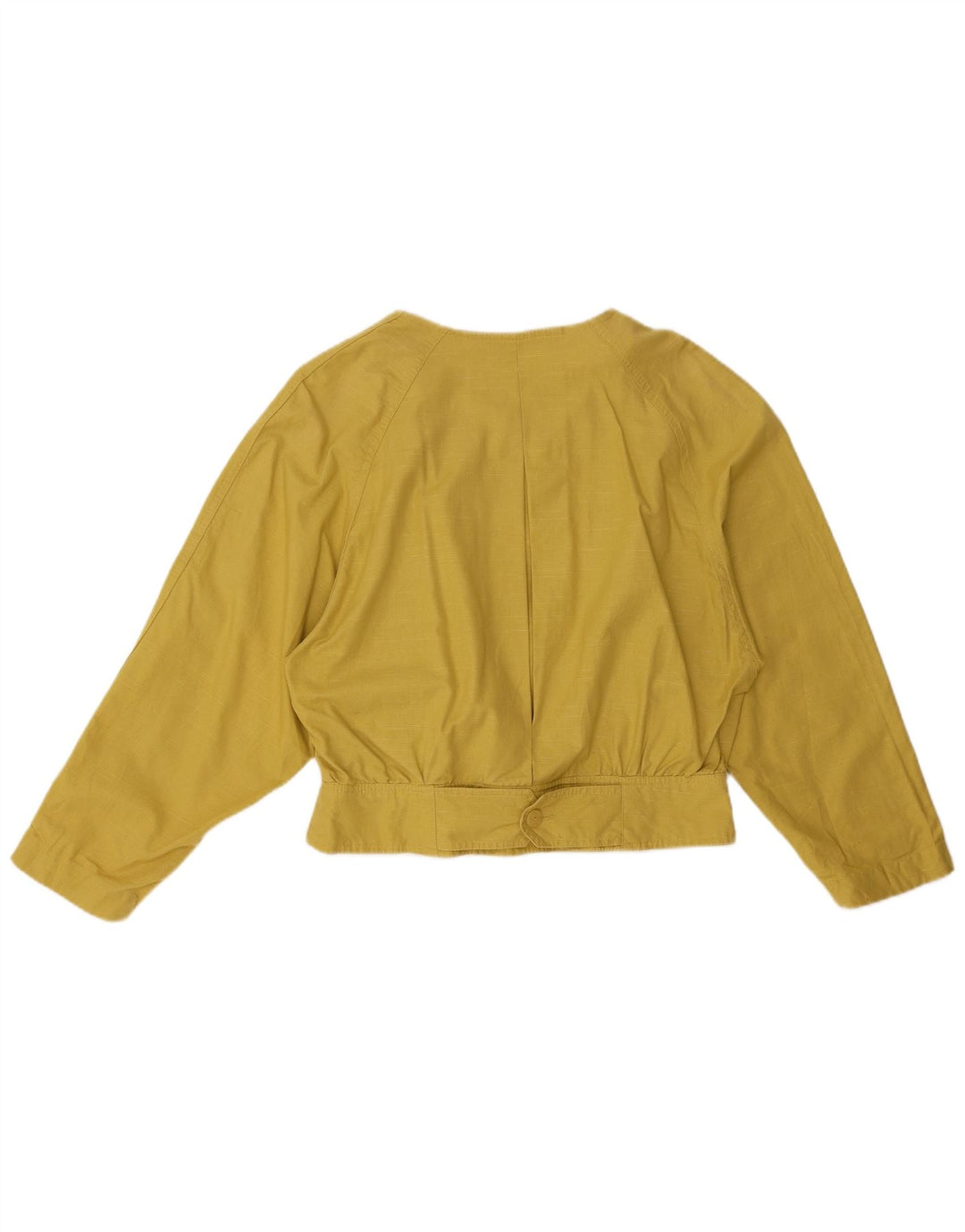 Винтажный женский асимметричный бомбер IT 38 XS Желтый хлопок
