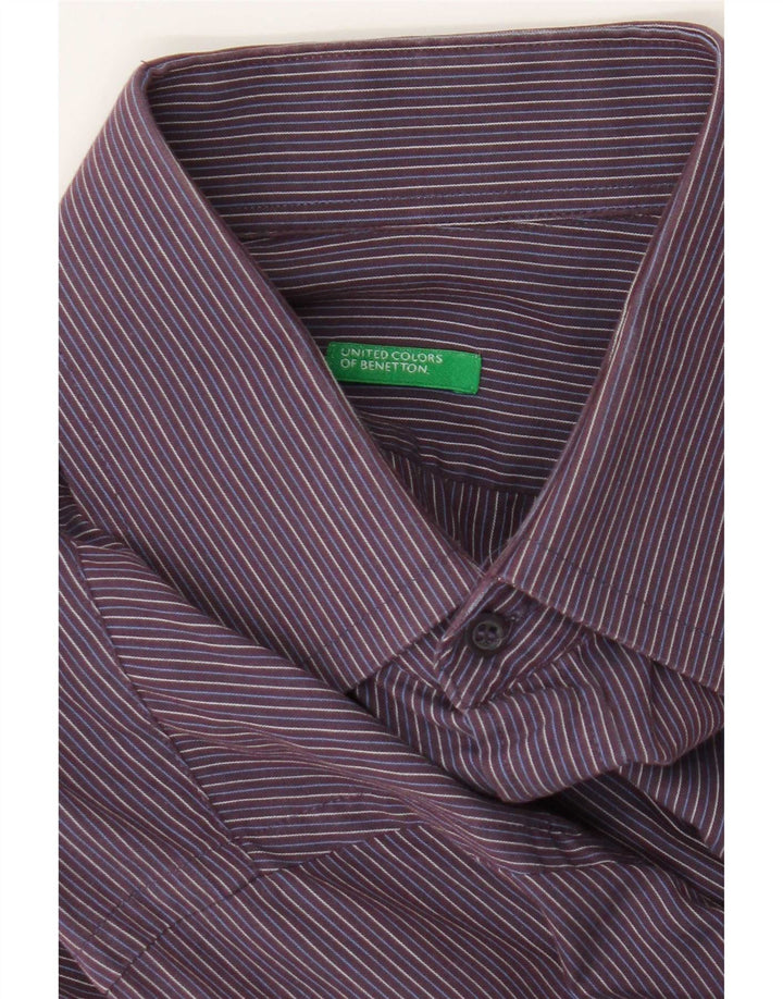 Мужская рубашка Benetton, средний фиолетовый в тонкую полоску