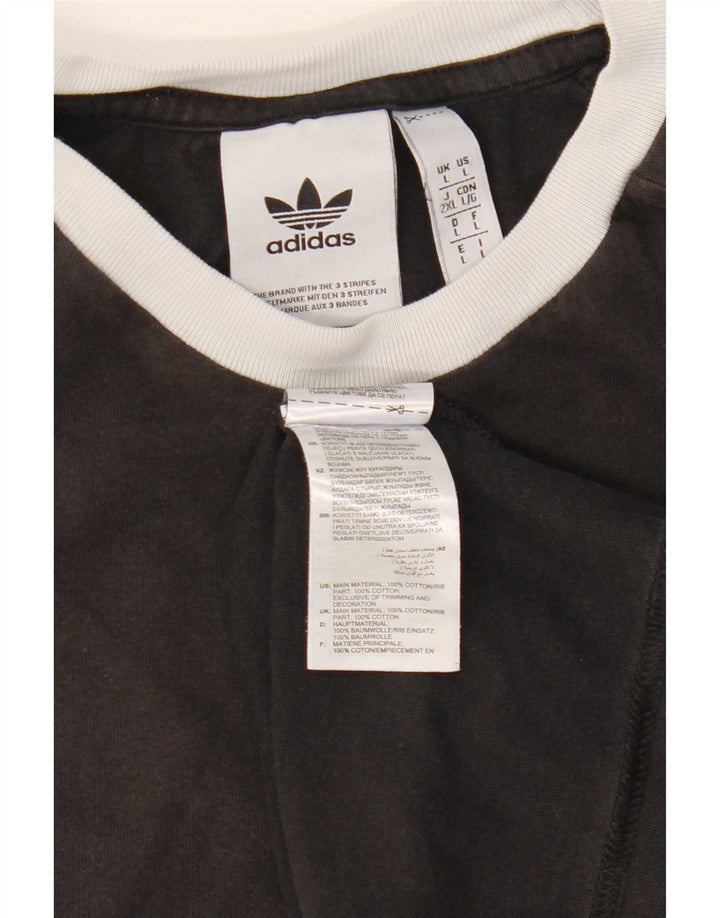 Мужская футболка Adidas Top большого размера из хлопка черного цвета