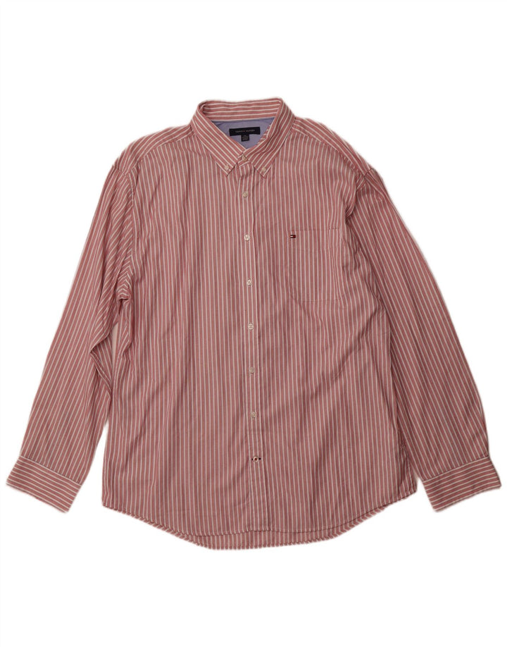 Мужская рубашка Tommy Hilfiger 2XL из хлопка в красную полоску