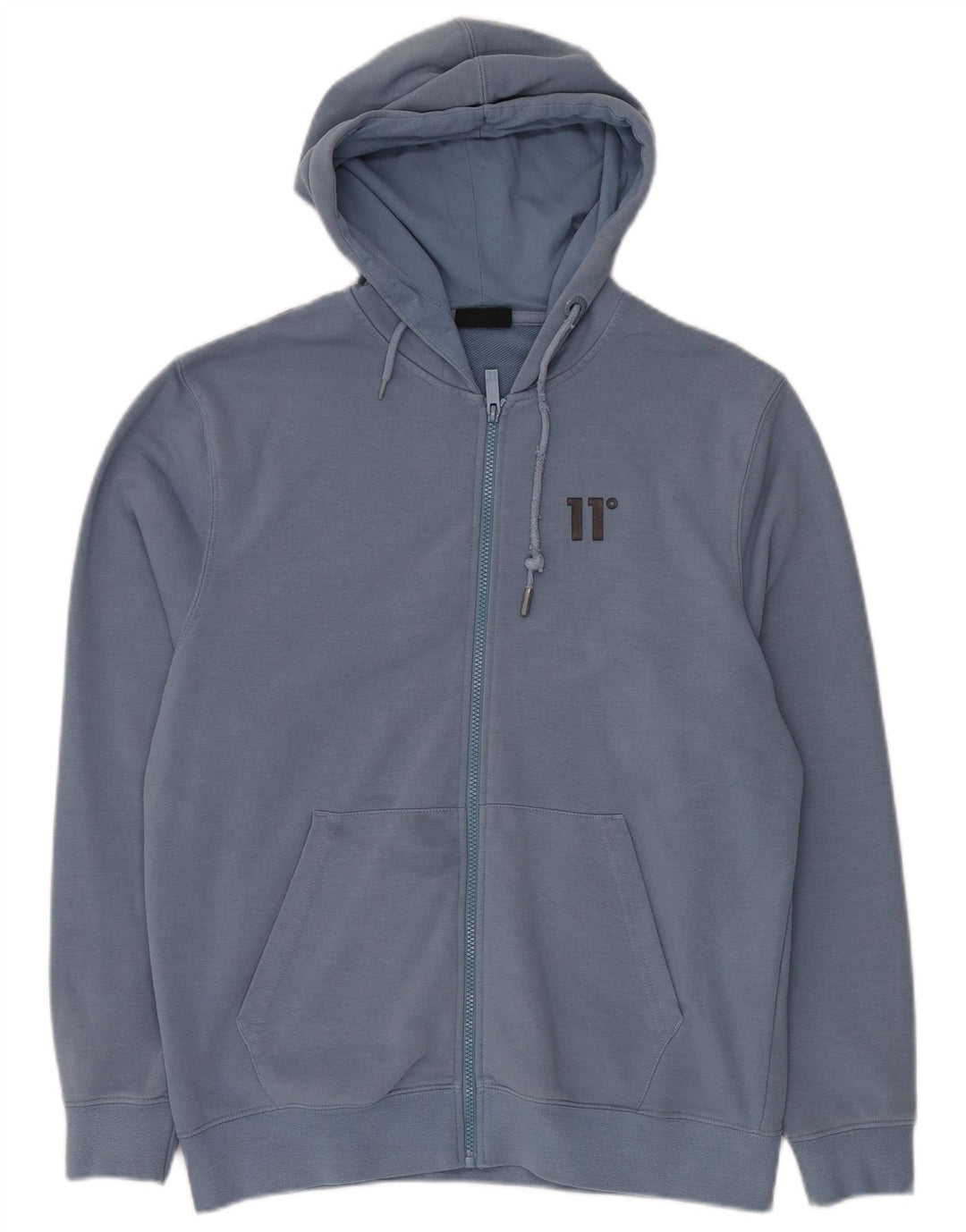 Мужской свитер с капюшоном на молнии ELEVEN DEGREES, маленький синий, хлопковый