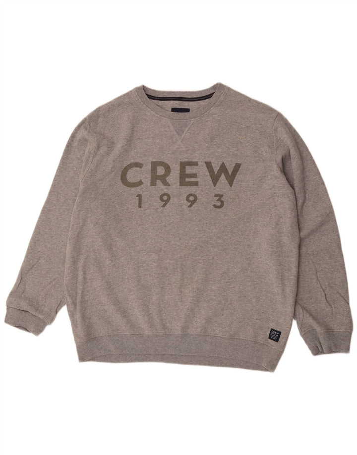 Мужской свитшот с рисунком Crew Clothing, джемпер 2XL, серый хлопок